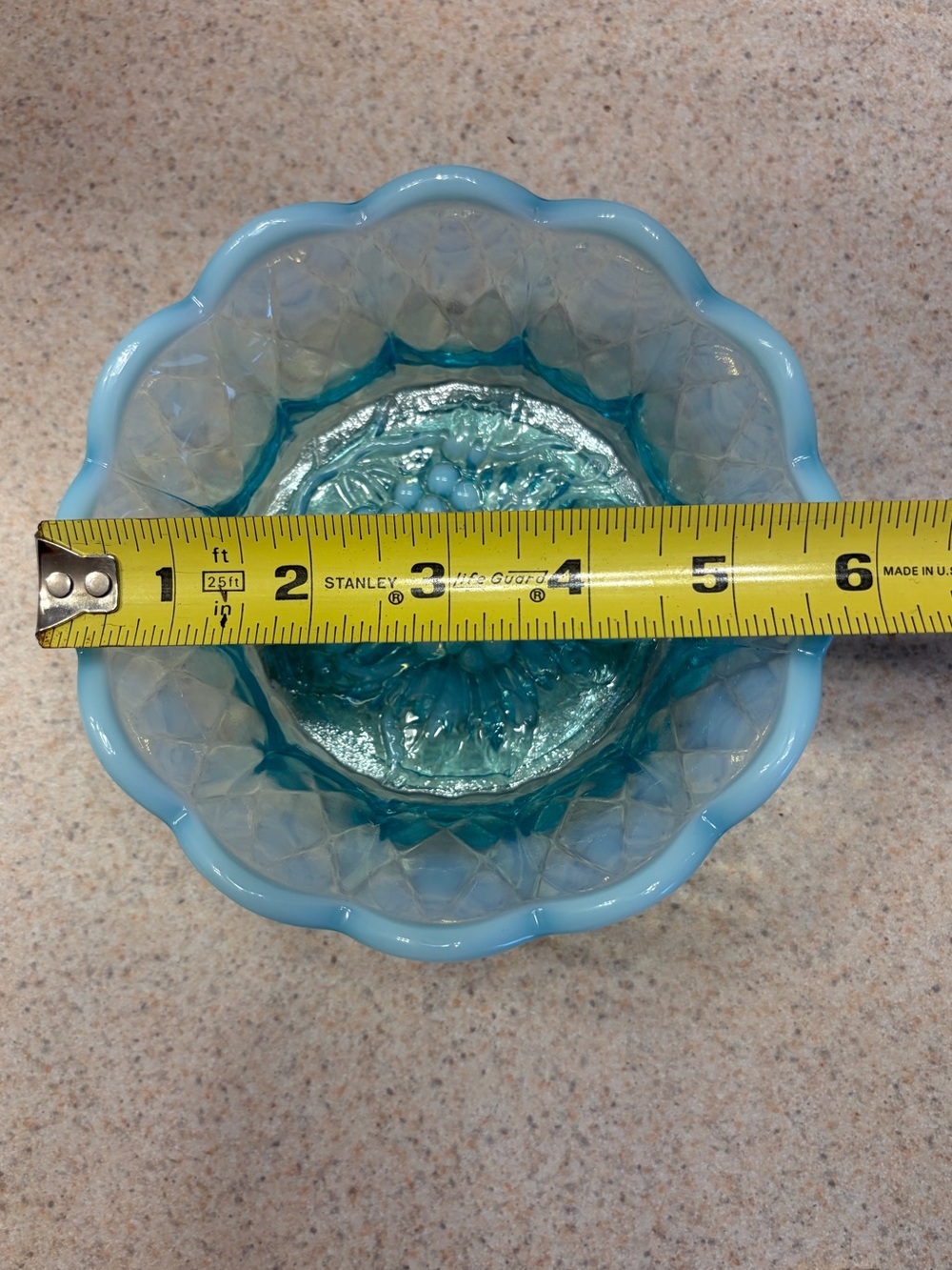 Vintage Fenton opalescent Blue Glass Candy dish- Home Art Accent - Picture 8 of 9